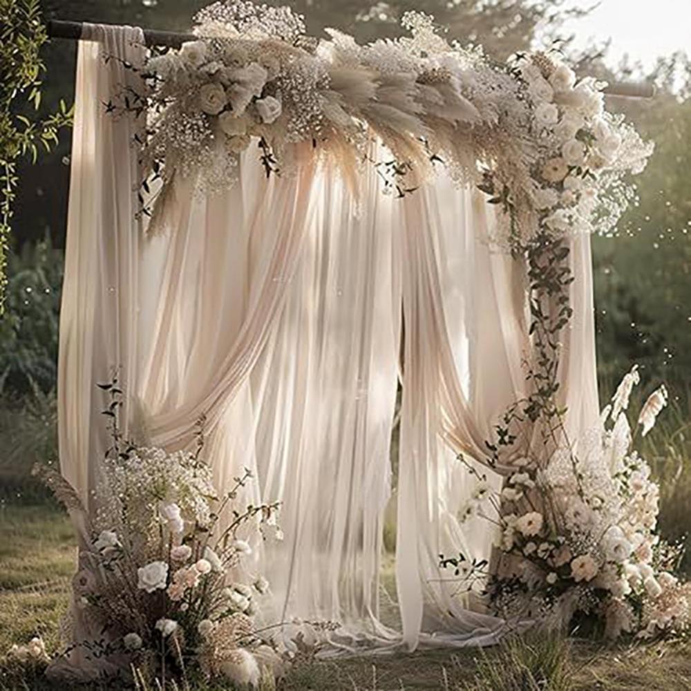 

150x215СМ Завіса-фон Шифон Фотографічні фони Нові Драпірування для весільної арки Дитячий душ коричневий