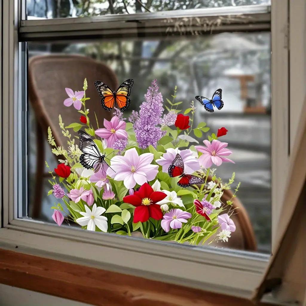 Flower Butterfly Window Sticker Self Adhesive Removable Glass Decal Decor