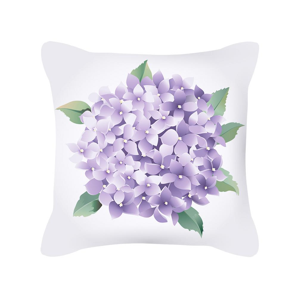 Pillow New Plant Flower Printed Pillow Sofa Pillow Bedside Backrest Short Plush Pillow Cover