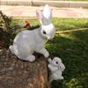 Lovely Rabbit Figurine Ornaments Cute Bunnies Sculpture Micro Landscape Animal Figurine  Table