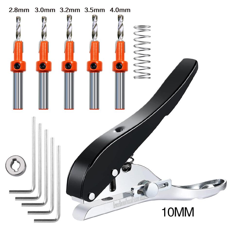 Edge Banding and Cap Puncher for Wood, Paper, and PVC - Single Round Hole, Flat, and Angled Puncher