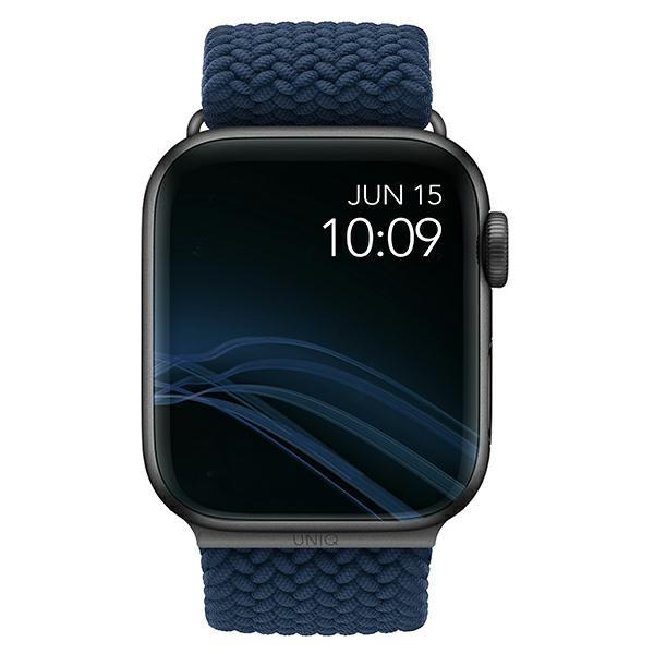 Uniq Pasek Aspen Apple Watch 40/38/41Mmseries 1/2/3/4/5/6/7/8/9/Se/Se2 Braided Niebieski/Oxford Blue