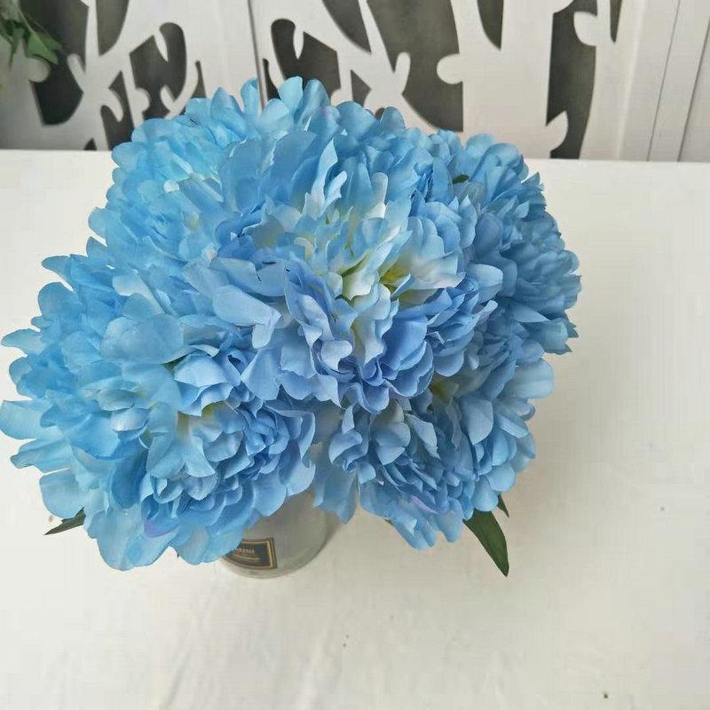 Artificial Peony Flower Bouquet For Wedding Decor With Silk Material In Multiple Colors