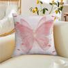 1 szt. Różowy Motyl Kwiat Poliester Poszewka na Poduszkę Dekoracyjną Jednostronny Nadruk Cyfrowy Wystrój Domu Biura i Salonu Poszewki