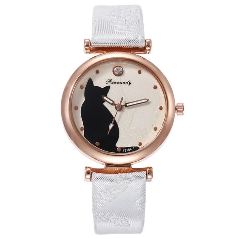 Cute Cat Pattern Quartz Watch Kids Students Wristwatch