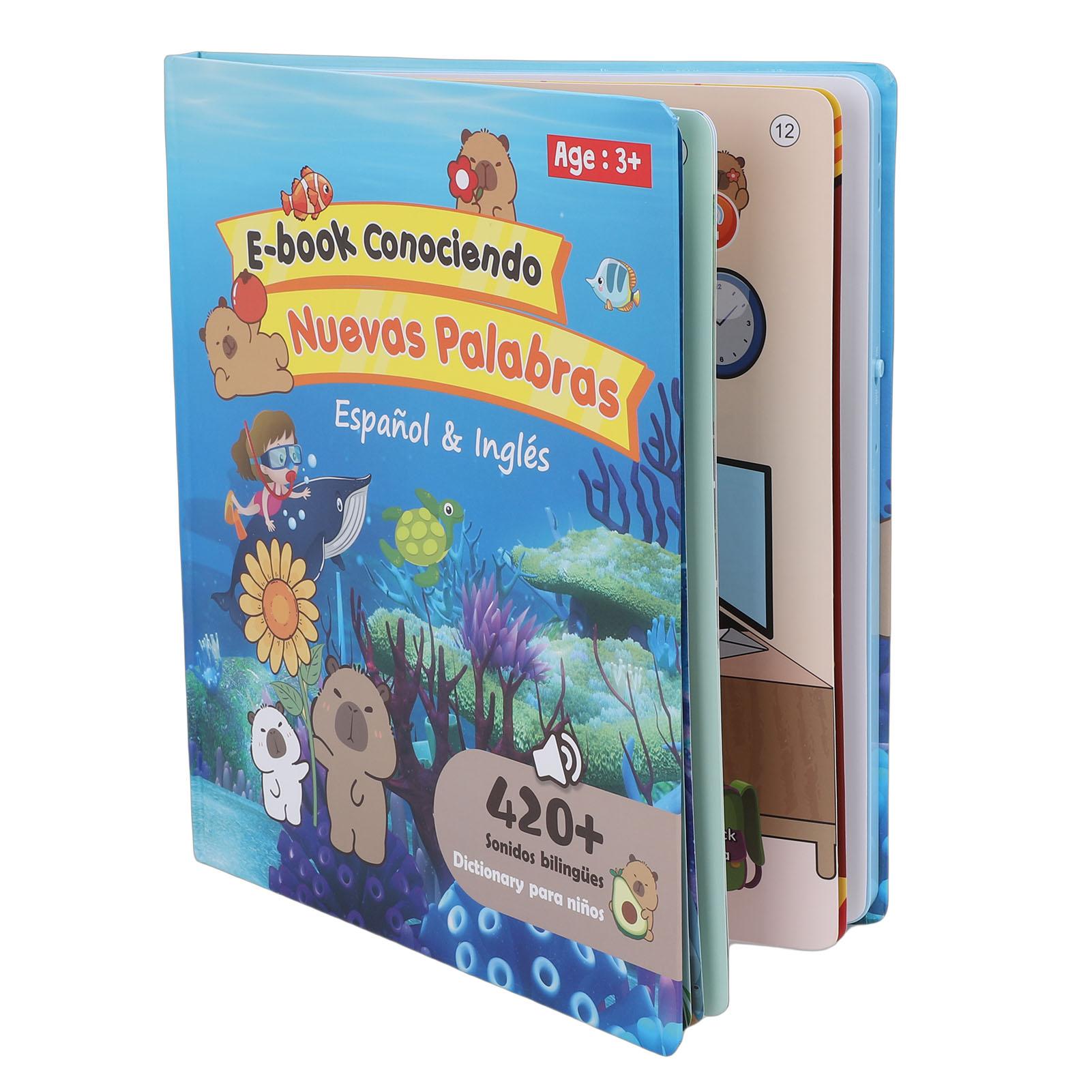 Bilingual Spanish English Talking Book for Kids Interactive Learning Toy Early Education Sound Book