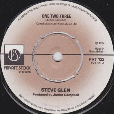 7inch Record STEVE GLEN - One Two Three PVT123 Private Stock 1977 UK Rock Used