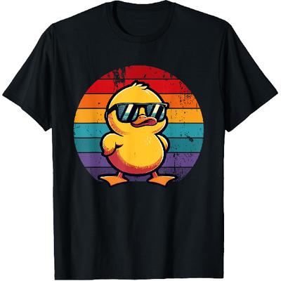Cool Retro Žlutá Kachna ve Slunečních Brýlích 70. léta 80. léta 90. léta Vtipné Kachní Tričko