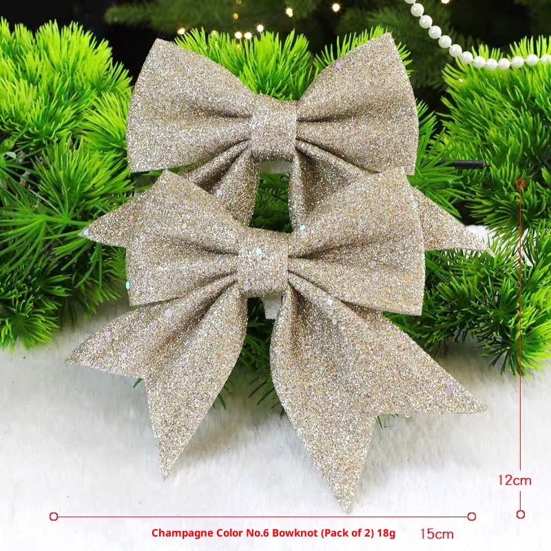 1/2PCS Large Red Gold Sparkling Bow Glitter Christmas Ribbon Bowknot Xmas Tree Hanging Ornaments New Year Home Decoration