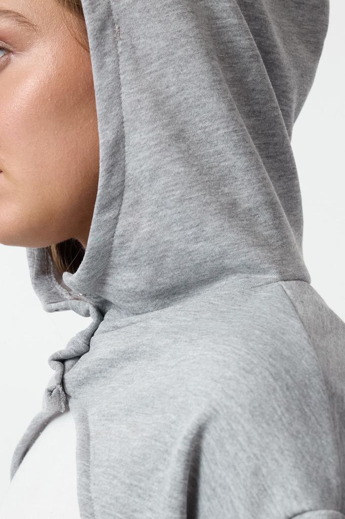 Women's Fashion Stylish Sweatshirt Gray Melange Knitted Sweatshirt