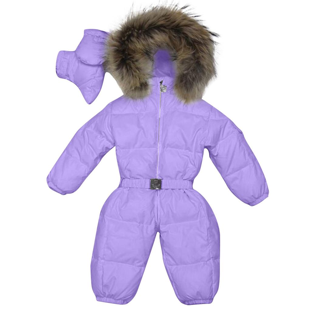 SU)Winter Infant Baby Boy Girl Romper Jacket Hooded Jumpsuit Warm