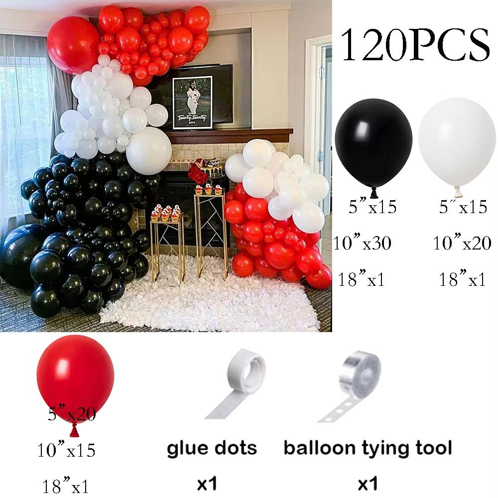 Black Red Balloons Garland Kit 2026 New Year Party Decor Balloon Arch Birthday Party Baby Shower Wedding Anniversary Decoration
