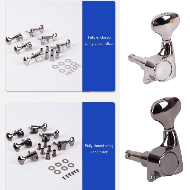 6pack Enclosed Guitar Tuning Pegs Electric Guitar Machine Head Metal Tuners for Easy Handling