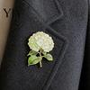 Polished Corner Brooch Pin, Enamel Hydrangea Shape Lapel Edges Backpack Flower Decorative Badge for Coat Collars Scarves Canvas Bags Artistic Floral