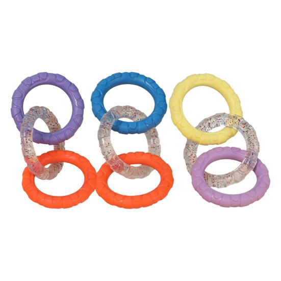 3-Ring Tug Dog Toy for Aggressive Chewers Tough Ring Dog Chew Toy for Pet Training Teething Interactive Fetch Toy for Puppy Small Medium Large Breeds