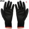 1/6 Pairs Safety PU Black Labor Protection Polyurethane Work Gloves Coated