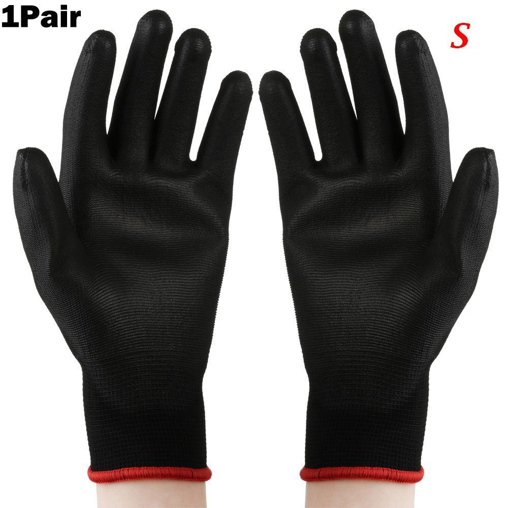 1/6 Pairs Safety PU Black Labor Protection Polyurethane Work Gloves Coated