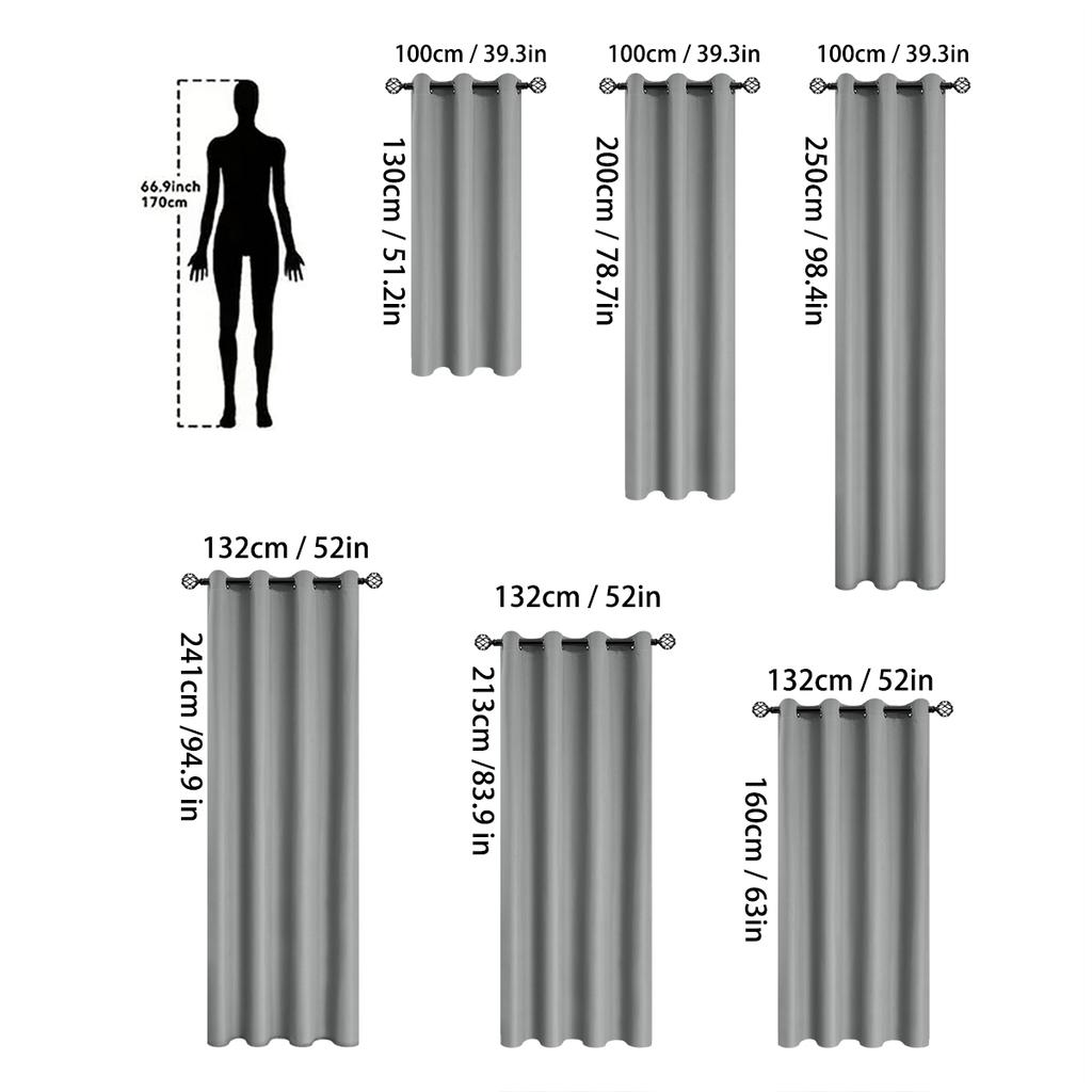 2pcs Modern Double-sided Solid Color Blackout Curtains, Window Curtains for Bedroom, Living Room, Kitchen, Home Decor