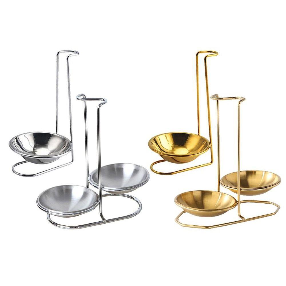 304 Stainless Steel Tableware Storage Shelf Single/Double Ladle Soup Spoon Rest Stand