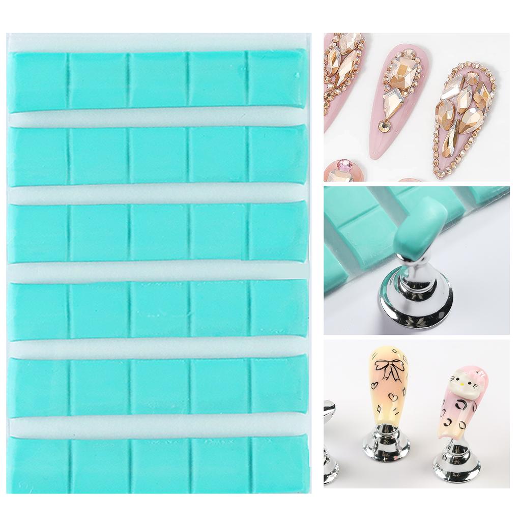 30 Stück Neuer Nagelkleber Klebeknete Wiederverwendbares klebriges Gel für Nagelkunst Übungsständer Displayhalter Falsche Spitzen Maniküre Werkzeuge