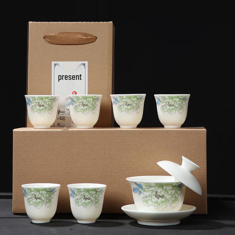 7-Piece Chinese Kung Fu Tea Set with Gaiwan