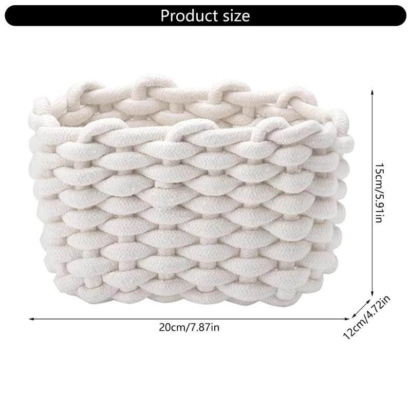2 Piece Set Soft Braided Cotton Rope Woven Baskets Portable Storage Containers For Home Decoration Toy Towel