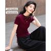 Demana Women's Rose Metallic Knit Top with Side Drawstring & Semi-High Neck