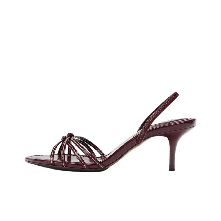 Zara Fashionable Comfortable One-Strap Sandals 6Cm Women sandals Burgundy 2302610022