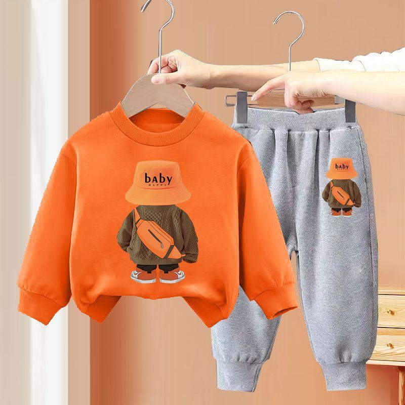 Boys and Girls Leisure Set 2023 Autumn Children Leisure Sports Hoodie Set