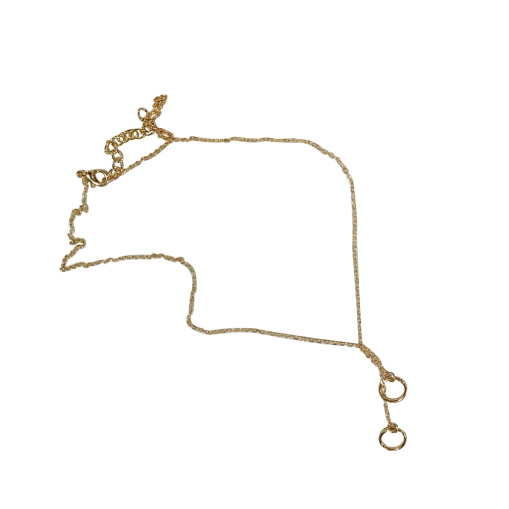 Necklace Double Circle Lariat Pedant Long Tussle Alloy Clavicle Chain Stylish Women Jewelry