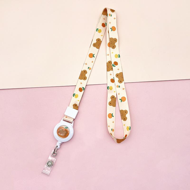 Cartoon Teleskopische Leichtziehbare Schnalle Lanyard Studenten Anti-Verlust Kartenhalter Halsband Langes Seil Arbeits Namensschild Namensschild Lanyard