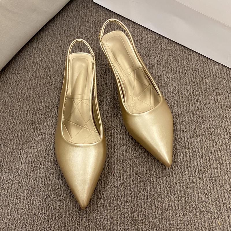 

Модные женские сандалии с острым носком, летние элегантные туфли на среднем каблуке, модные сексуальные женские туфли-лодочки 2025, дизайнерский бренд для платья, женские кроссовки 41 золотой