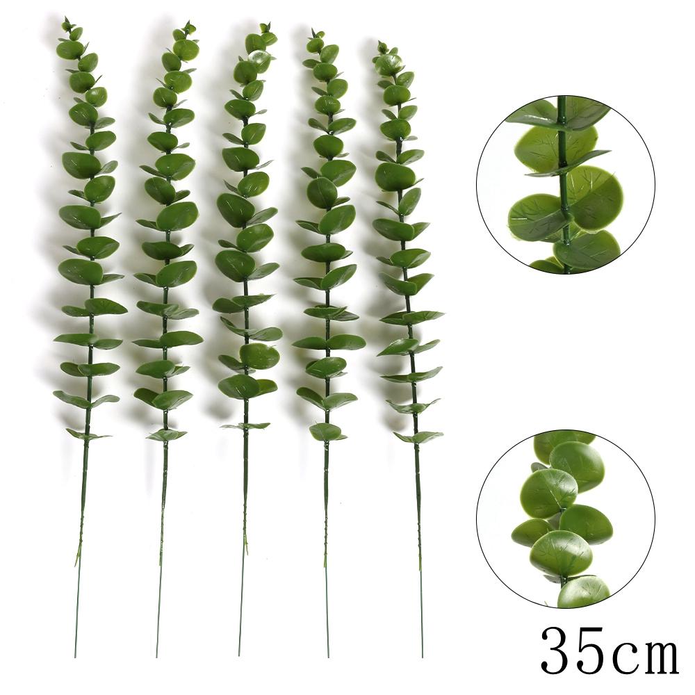 5/10Pcs Artificial Eucalyptus Leaves Green  Fake Plant for Wedding Decoration Garden Outdoor Home Decor Table Wreath Accessories