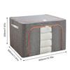 Dustproof Storage Box with Metal Frame Quilt Blanket Closet Clothing Organizer 24L Capacity Linen with Zipper for Duvets Clothes