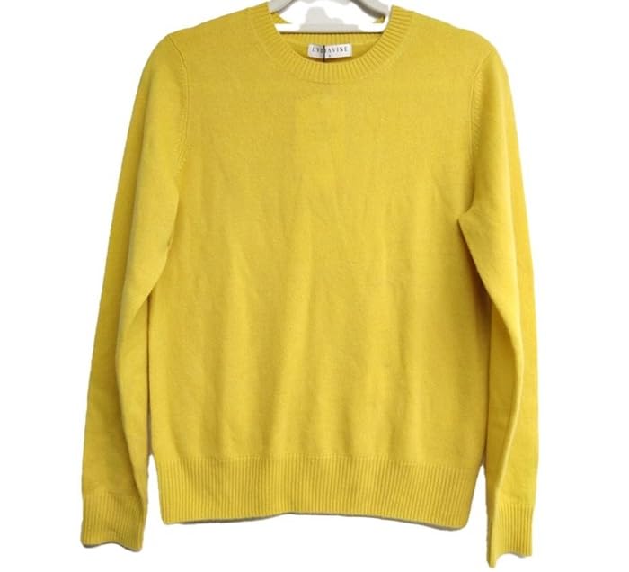 

LYDIAVINE Cashmere Pure Size Relaxed Soft to the Yellow Women s Sweater, 100% Cashmere, Small, Fit, Touch, Stylish, (S)