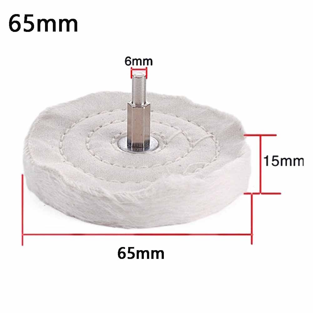 1pcs 50/65/75/100mm Cloth Polishing Mop Wheel Pad With 6mm Connecting Rod For Power/Battery Drill Buffing Grinder Power Tool