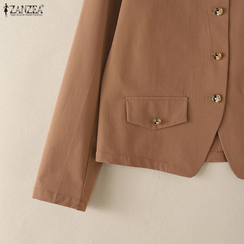 ZANZEA Women Casual V-Neck Long Sleeve Cardigan Blouse