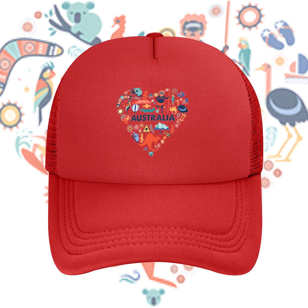 Australia symbol animals heart shape design Baseball Cap Anime Graphic Hats Adult Unisex Women Sports Outdoor