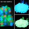 50/100/300pcs Glow In the Dark Garden Pebbles Glow Stones Rocks for Walkways Aquarium Decor Plants Garden Yard Luminous Stones