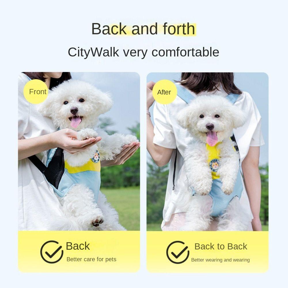 Portable Pet Carrying Backpack Breathable Oxford Cloth Dog Outdoor Backpack Dog Carrying Supplies with Safety Buckle