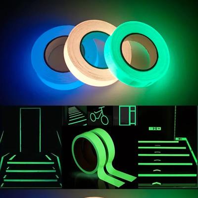 1 Rolle 1,5cmx3m Fluoreszierendes Selbstklebendes Leuchtband Bühnendekoration Sicherheitsausgangswarnung Leuchtende Aufkleber