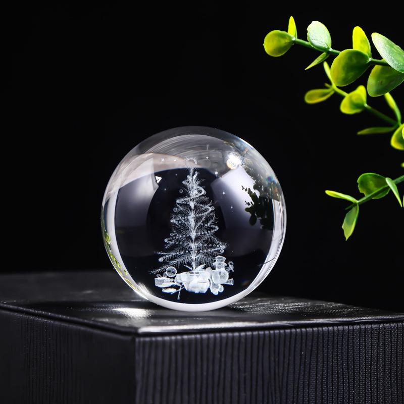 30 Clear Crystal Balls with 3D Laser-Engraved Solar System and Earth Galaxy Design - Creative Desktop Ornaments