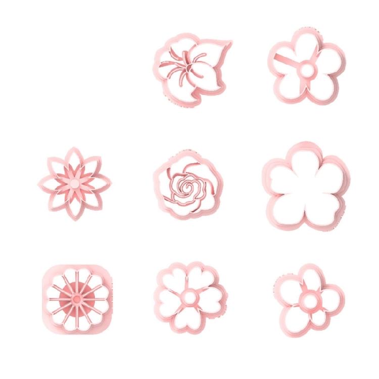 

8 Piece Flower Shaped Jewelry Mold Set Flexible Plastic Clay Tools For Handcrafted Earrings Accessories 1