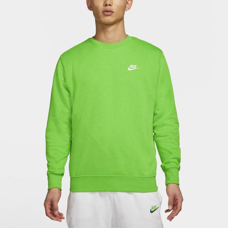 Nike Club French Embroidered Logo Sport Round Neck Sweatshirt Men Sweatshirt Green BV2667-304