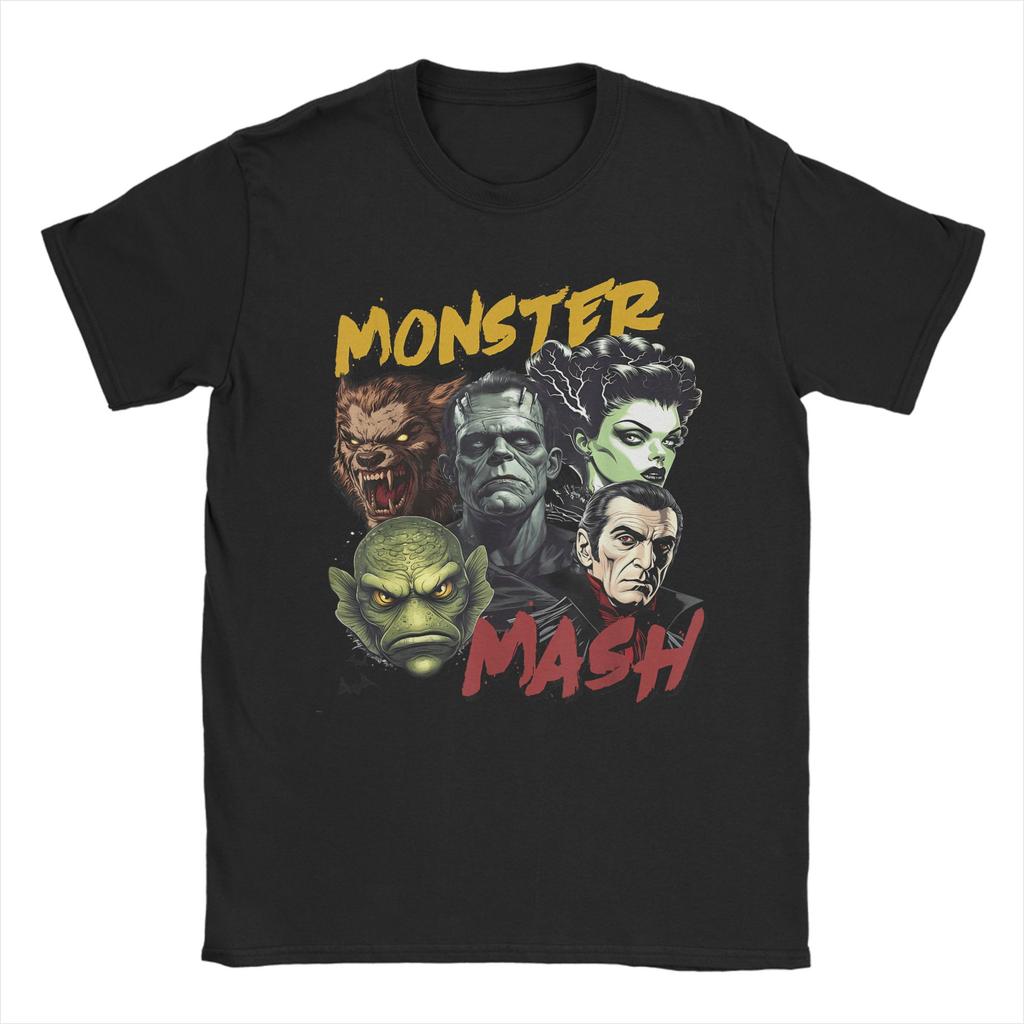 Men's Frankenstein Monster Halloween T Shirts  Cotton Tops Novelty Short Sleeve Round Collar Tee Shirt Gift T-Shirt
