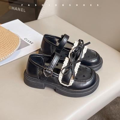 Girls' Leather Shoes Spring and Autumn 2025 New Children's Princess Shoes Soft-soled Baby Girl Shoes Black Loafers Single Shoes