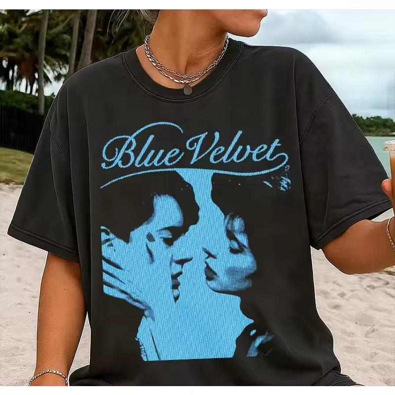 2026 New Blue Velvet Movie Theme T-shirt Summer Y2K Cotton Casual Fashion Men's Clothing and Women's Clothing T-shirt