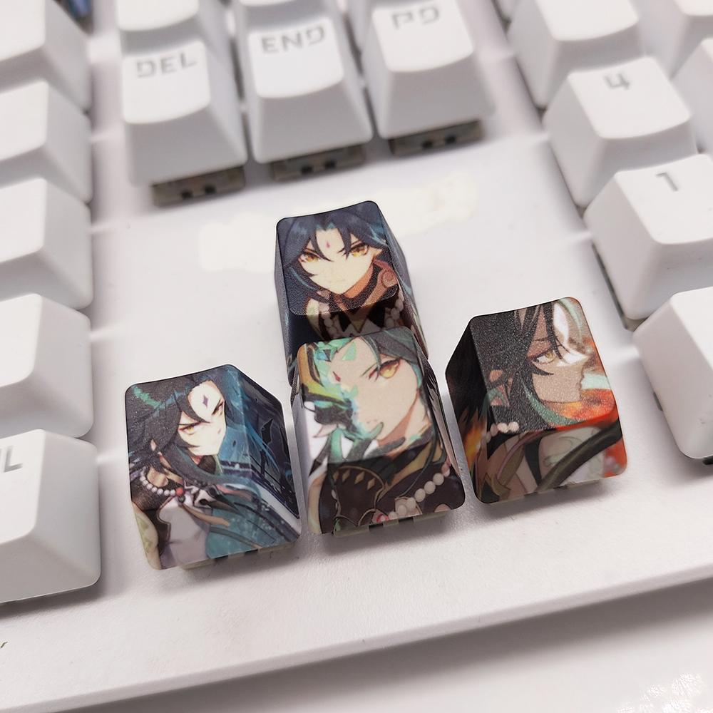 4Keys/Set R4 Keycap Hot Sublimate Key Cap Pbt Anime Cartoon Cute Custom Mechanical Keyboard Cap Decorative  Accessories