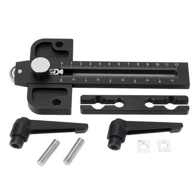 Table Saw Jig Guide with Roller Dual Scale Woodworking Thin Ripping Guide Locator Fits for 3 4x3 8 3 8x1 4 Inch T Slot