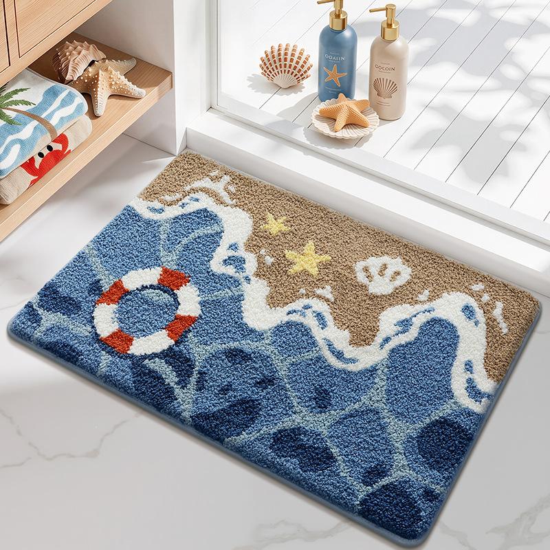 Leaves Non-Slip Bath Floor Mat Bathroom Fluffy Cashmere Absorbent Soft Rug Pad Children Room Carpet Carpet Home Decor Floor Mats